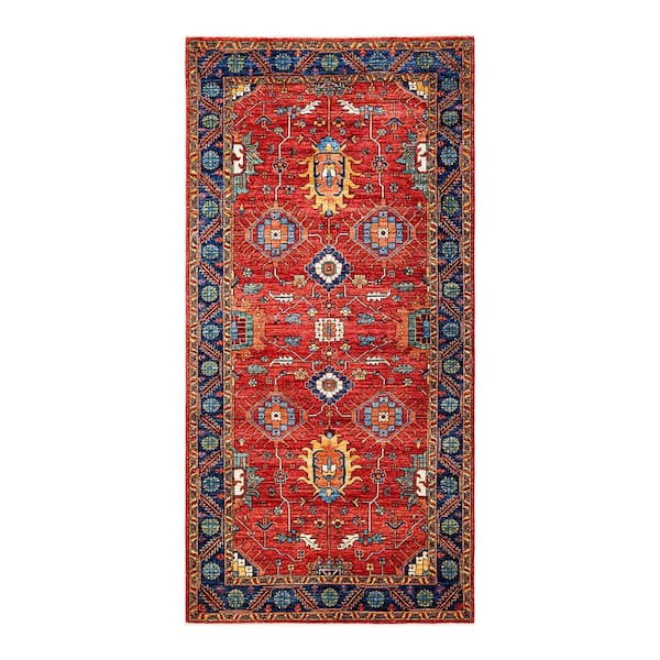 Solo Rugs Serapi One-of-a-Kind Traditional Orange 5 ft. x 10 ft. Hand Knotted Tribal Area Rug