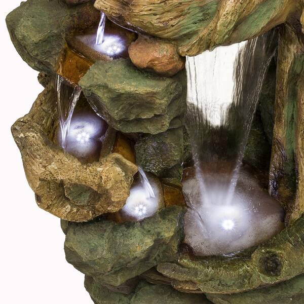Alpine Corporation 55 in. Tall Outdoor Natural Cascading Waterfall