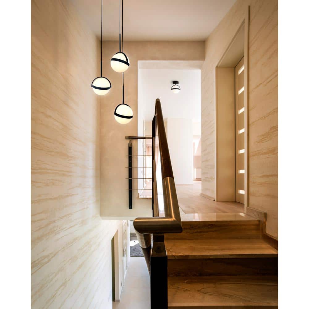 Globo Matte Black 3-Light LED & Incandescent Globe Pendant