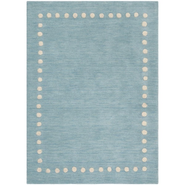Kids 2 ft. x 3 ft. Blue/Ivory Polka Dot Area Rug