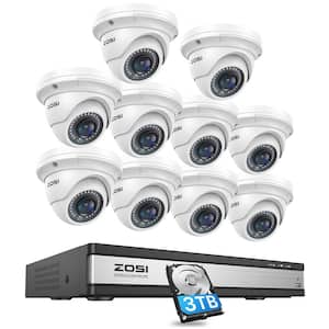 4K 16-Channel POE 3TB NVR Security Camera System with 10-Wired 5MP Outdoor IP Dome Surveillance Cameras