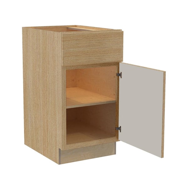 Home Decorators Collection Hargrove 15 in. W x 21 in. D x 34.5 in. H Assembled Plywood Base Bath Cabinet in Vanguard Oak with Soft Close RH