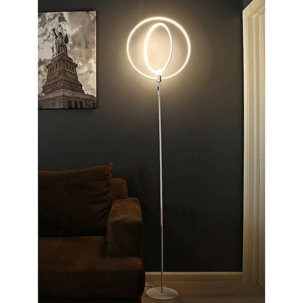 Suri gevolg Renaissance Brightech Eclipse 79 in. Silver Modern LED Torchiere Floor Lamp with Touch Dimmer  PL-K5S8-9GEZ - The Home Depot
