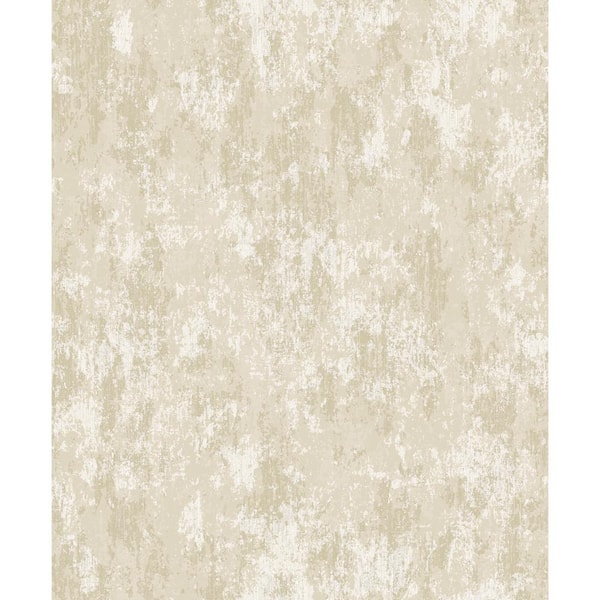 Unbranded Lustre Collection Beige Industrial Concrete Metallic Finish Paper on Non-woven Non-pasted Wallpaper Roll
