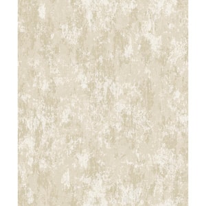 Lustre Collection Beige Industrial Concrete Metallic Finish Paper on Non-woven Non-pasted Wallpaper Sample