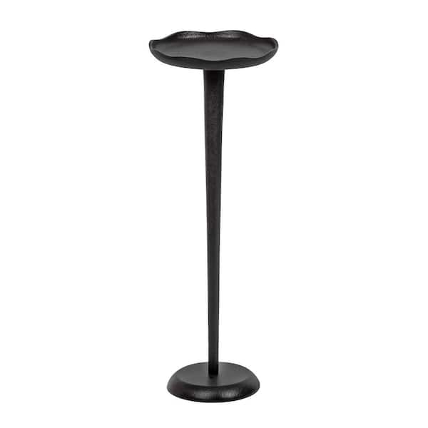 Kate and Laurel Alessia 8 in. Black Round Metal End Table