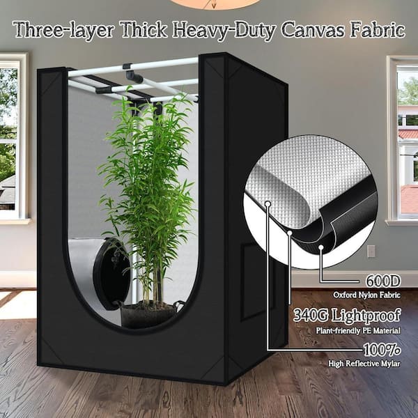 Justincity 2 ft. x 2 ft. Hydroponic Mylar Grow Tent Reflective Garden Growing Dark Room with Observation Window for Indoor Plant