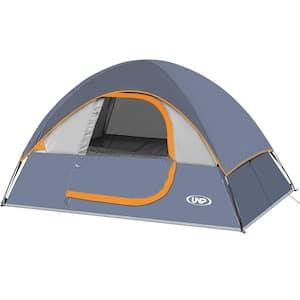 Waterproof 2-Person Polyester Camping Tent in Gray