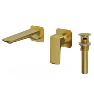 GRANDJOY 8.2 in. Spout Reach Wall-Mount Single Handle Bathroom