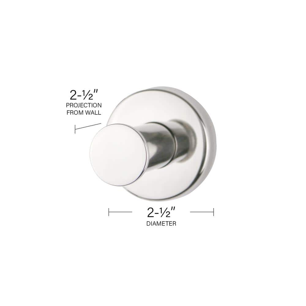 Polished Stainless Steel Round Wall Mount Robe Towel Hook