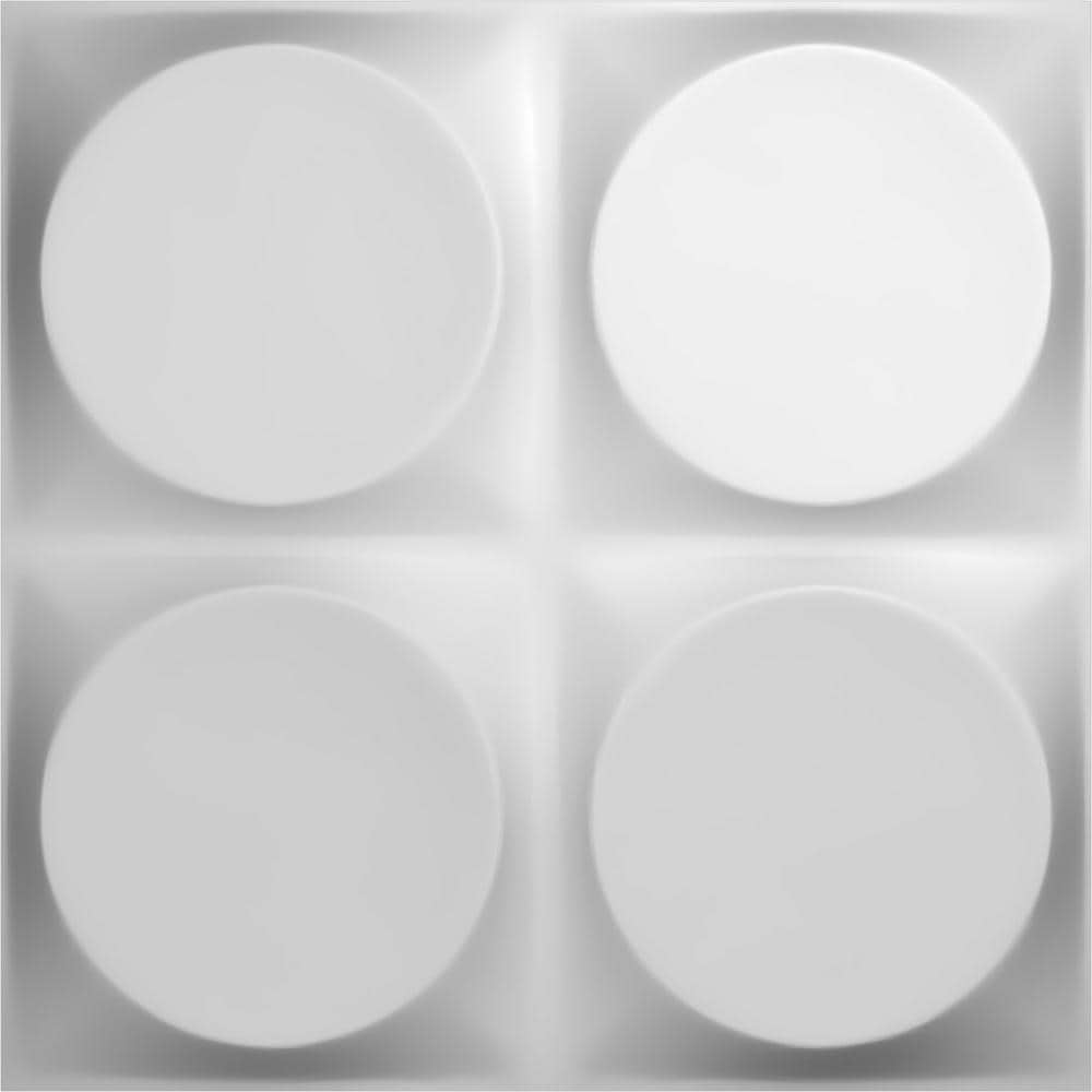 White Textured PVC 3D Decorative Wall Panel 11.88" x 11.88"