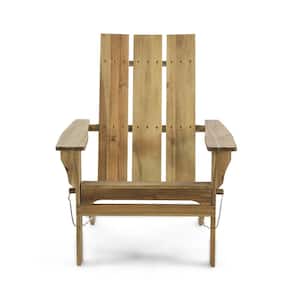 Zuma Natural Stained Folding Wood Outdoor Patio Adirondack Chair
