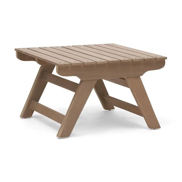 Avex Gray Square Wood 12.5 in. H Outdoor Side Table