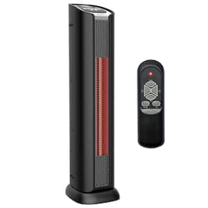 LifeSmart LifePro 24 in. 1500-Watt 2 Element Quartz Infrared Portable Tower Heater and Fan
