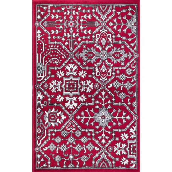 Concord Global Trading Jefferson Collection Athens Red 3 ft. x 4 ft. Area Rug