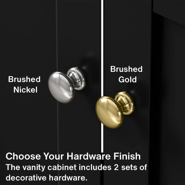 Home Decorators Collection - Fremont 49 in. Single Sink Black Bath Vanity with White Engineered Marble Top (Assembled)