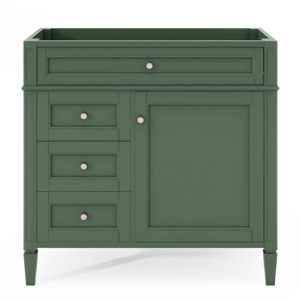 Multi-Purpose 17.87 in. W x 35 in D x 33 in. H Bath Vanity Cabinet without Top in Green w/1-Door, 1 Shelve and 3-Drawers price history on PriceWatchPro
