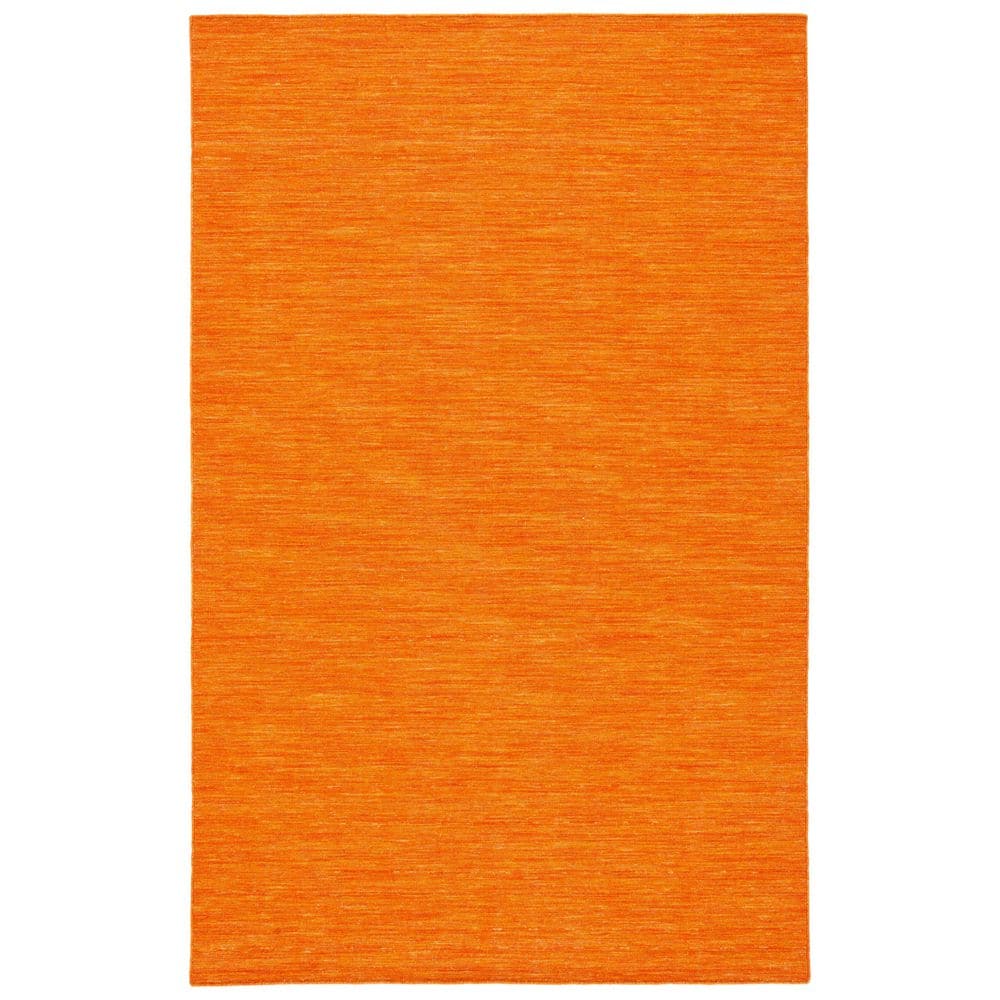 Handmade Orange Wool and Cotton Flat Woven Area Rug