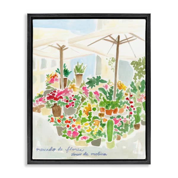 Stupell Industries Canopy Covered Garden by June Erica Vess Black Floater Frame Nature Graphic Art Print 21 in. x 17 in.