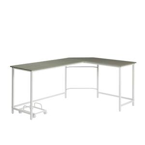47 in. L-shaped Gray Wood Computer Desk with Chassis Holder
