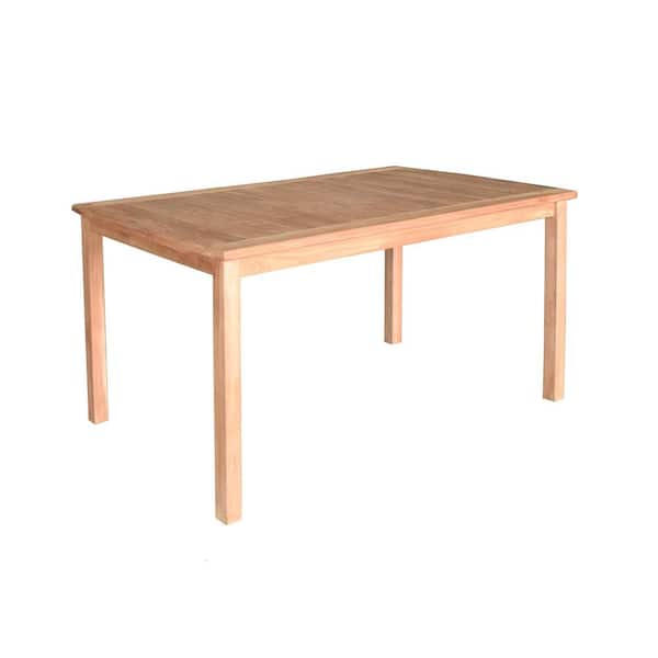 59 in. x 36 in. Natural Teak Wood Dining Table