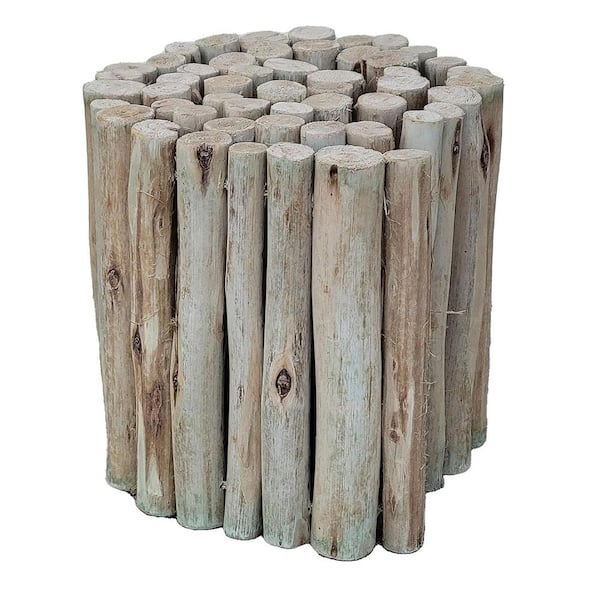 ATENGNES 72 in. L x 12 in. H x 1.25 in. D Garden Natural Eucalyptus Wood Solid Log Landscape Edging Lawn Fence Borders