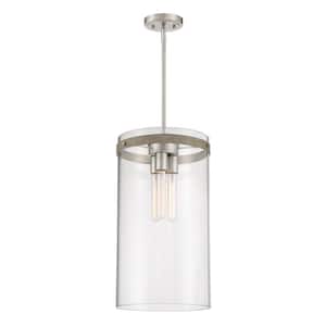 Reflecta 60-Watt 3-Light Brushed Nickel Pendant with Clear Glass Shade
