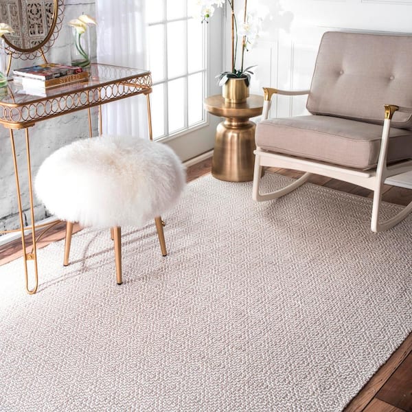 Lorretta Geometric Taupe 10 ft. x 14 ft. Area Rug