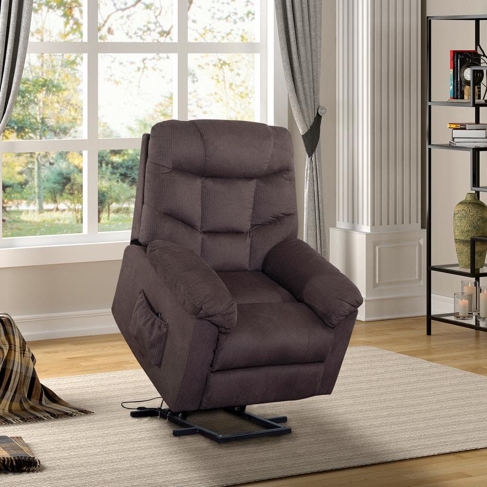 Merax Dark Brown Power And Lift Recliner With Remote Control ...