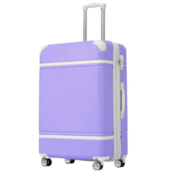 Merax 26.4 in. Purple Expandable ABS Hardside Luggage Spinner 24 in. Suitcase with TSA Lock Telescoping Handle Wrapped Corner