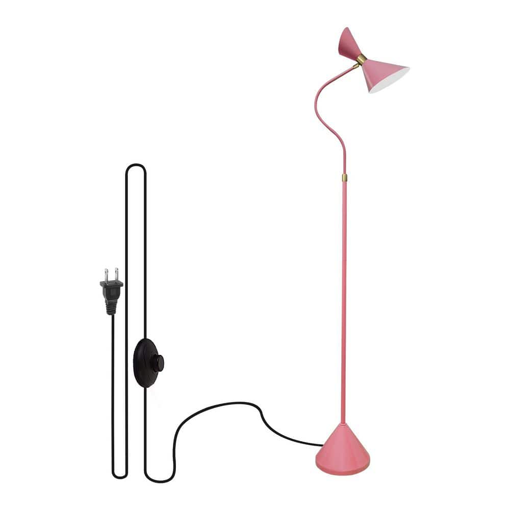 70.4 in. Pink Modern Standing Industrial Swing Arm Floor Lamp for Living Room With Metal Shade price history on PriceWatchPro