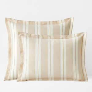 Wide Stripe T200 Yarn Dyed Gold Cotton Percale Sham