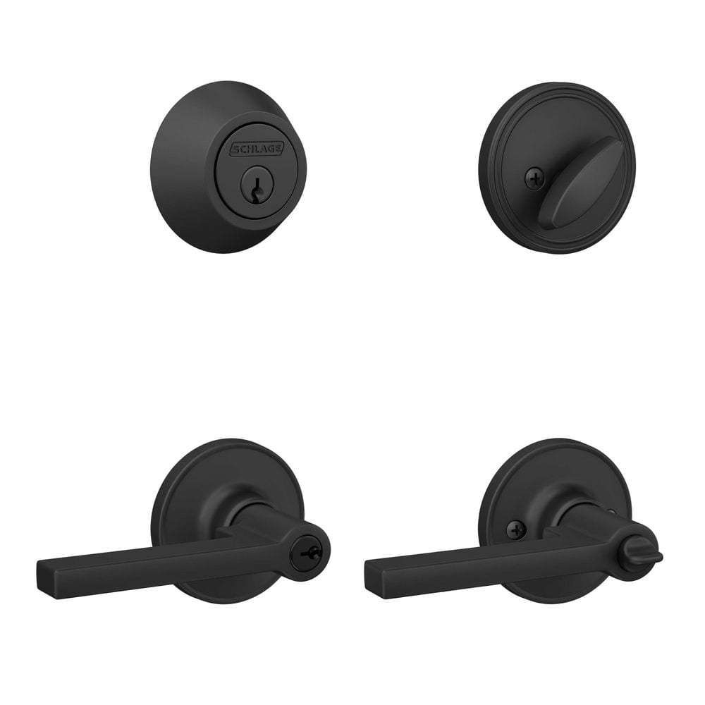 Hendrix Matte Black Single Cylinder Deadbolt and Keyed Entry Door Handle Combo Pack price history on PriceWatchPro