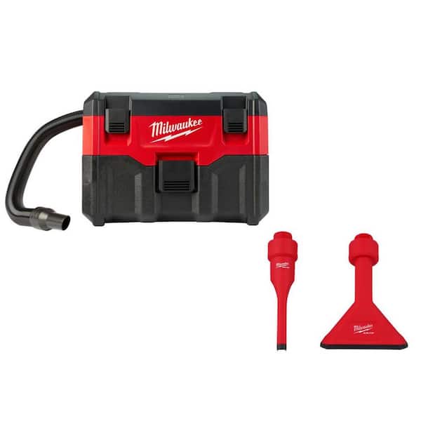 Milwaukee M18 18-Volt 2 Gal. Lithium-Ion Cordless Wet/Dry Vacuum & AIR-TIP Crevice Tool and Utility Nozzle Kit For Wet/Dry Vacuums