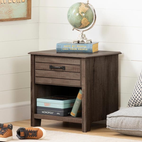 South Shore Ulysses 1-Drawer Fall Oak Nightstand
