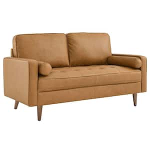 Valour 62 in. Tan Bonded Leather 2-Seat Loveseat