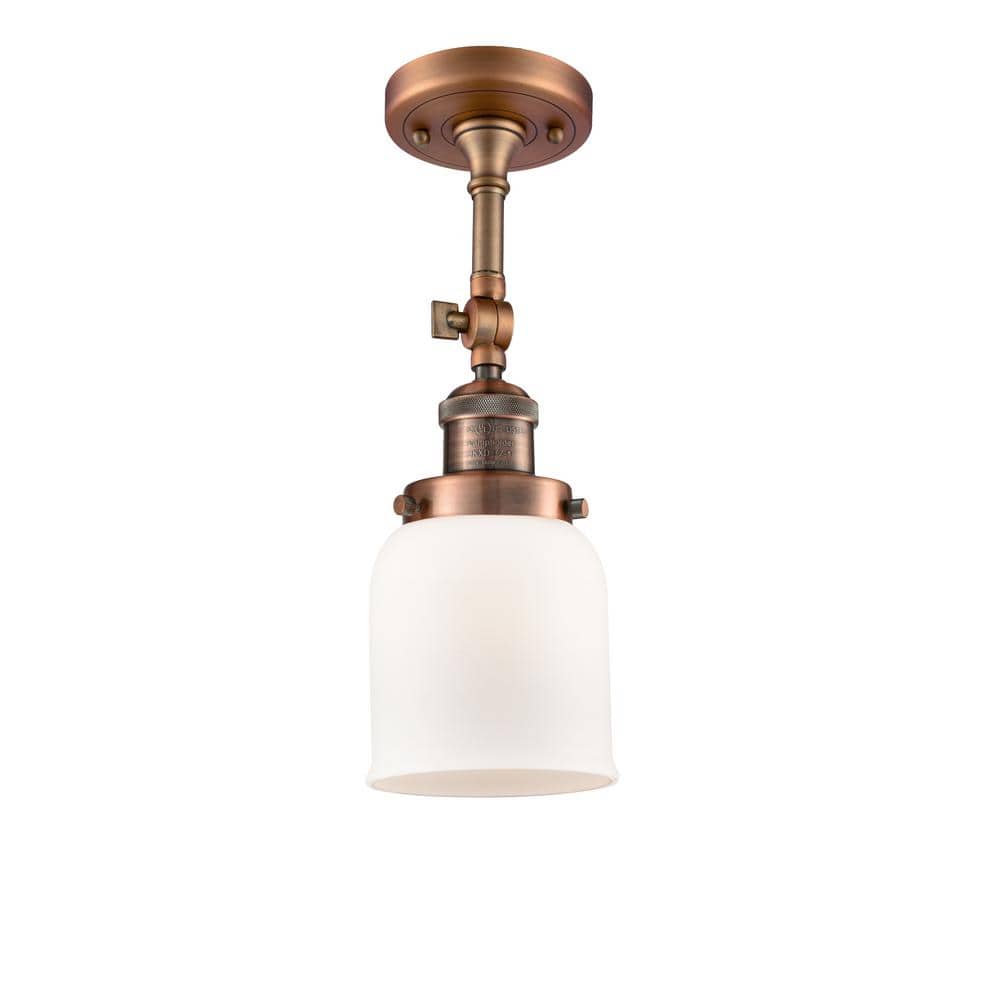 Antique Copper and White Glass Adjustable Wall Sconce