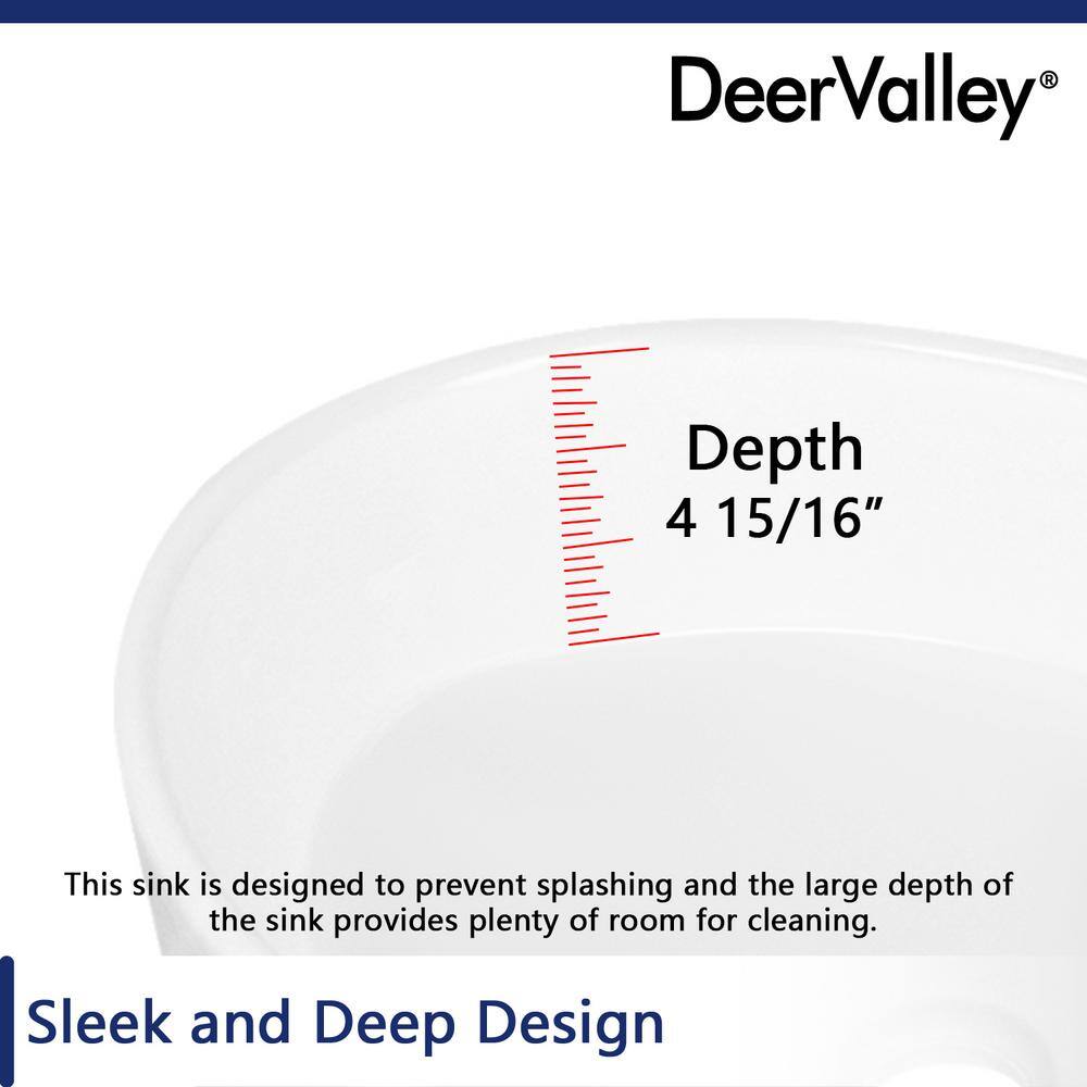 White Ceramic Oval Vessel Bathroom Sink, 19.7"