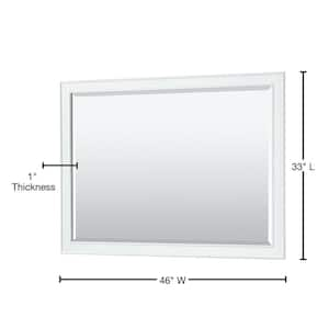 Deborah 46 in. W x 33 in. H Framed Rectangular Bathroom Vanity Mirror in White