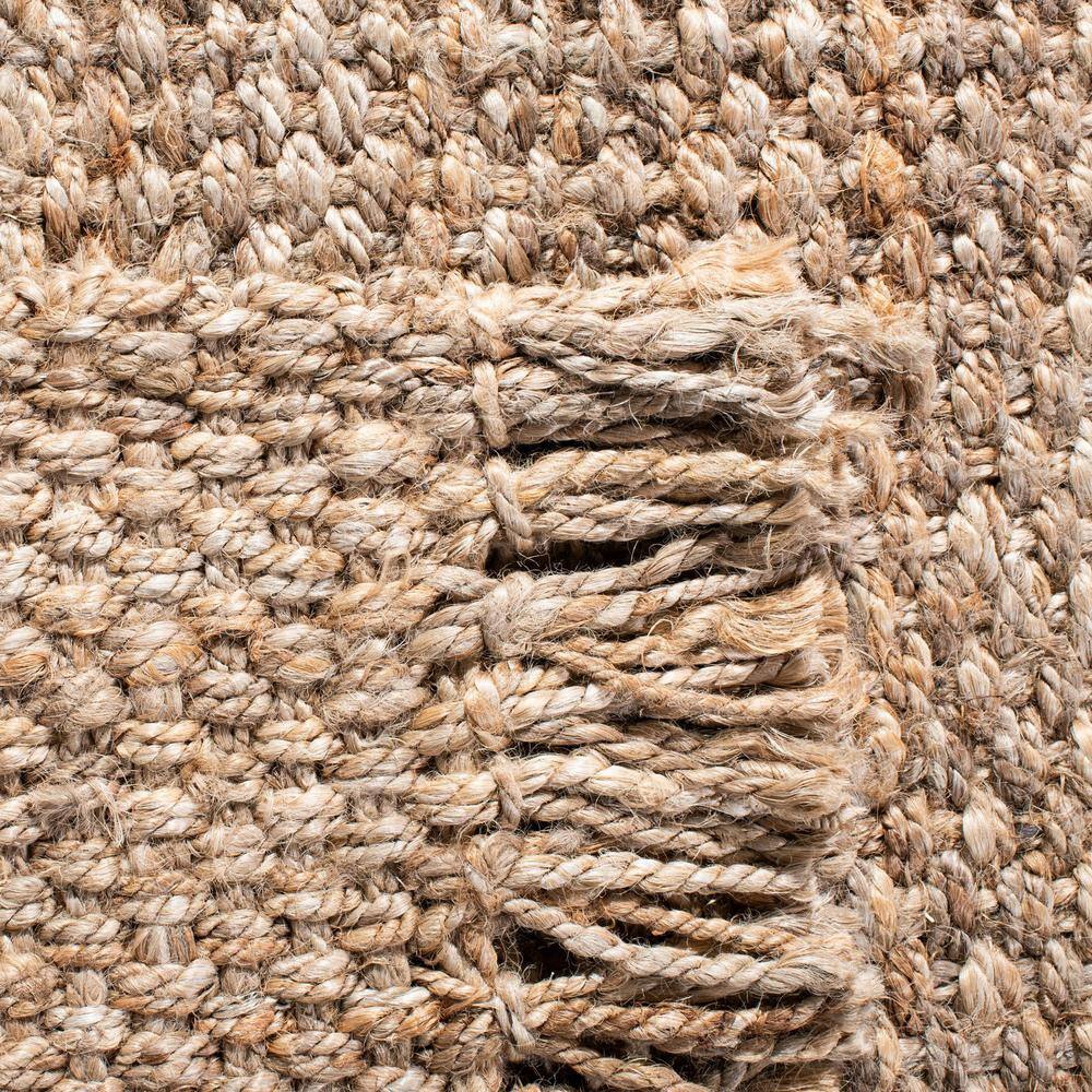 Natural Jute Hand-Knotted Square Area Rug, 4' x 4'