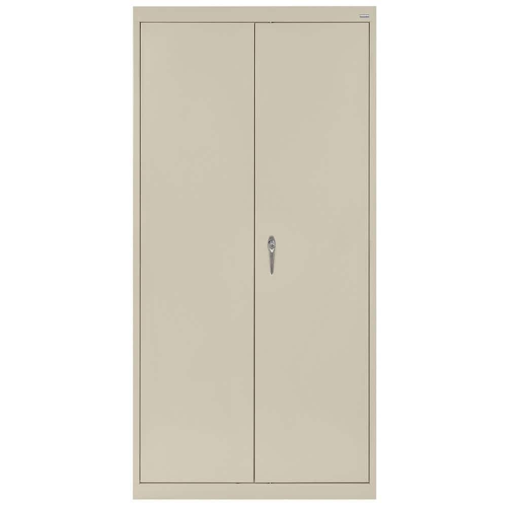 Putty Steel Freestanding Lockable Office Cabinet with Adjustable Shelving