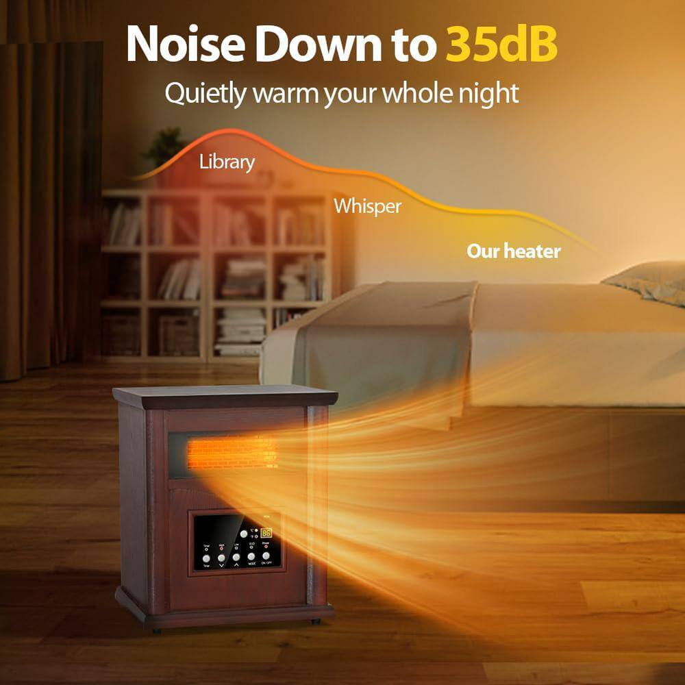 Walnut Electric Convection Heater with Thermostat and Remote