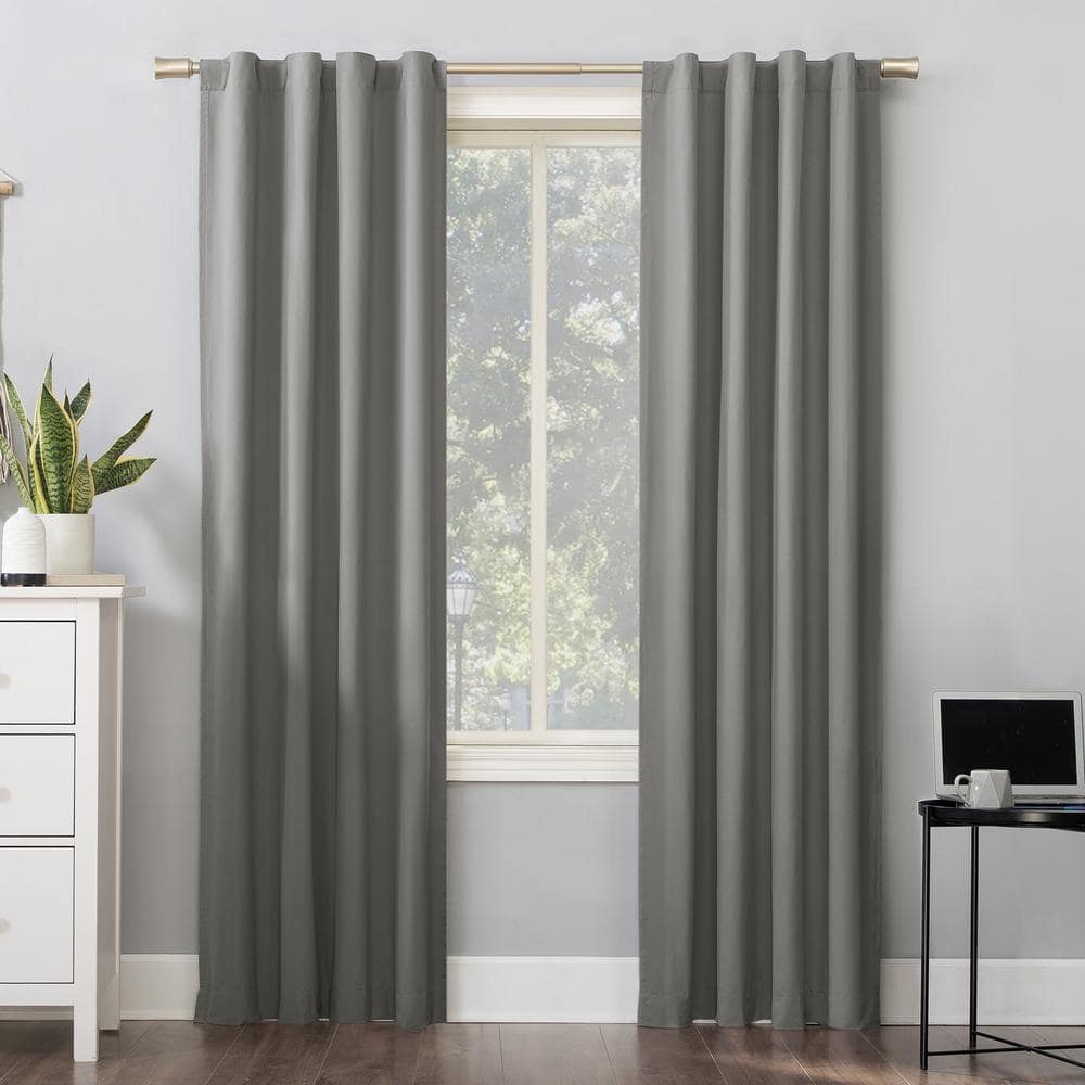 Cyrus Gray Polyester Solid 40 in. W x 84 in. L Noise Cancelling Grommet Blackout Curtain price history on PriceWatchPro
