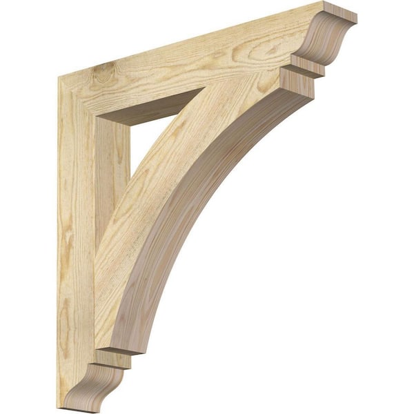 Ekena Millwork 4 in. x 26 in. x 26 in. Douglas Fir Thorton Traditional Rough Sawn Bracket