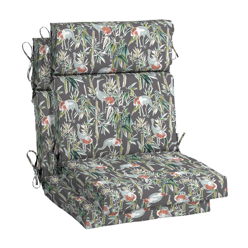 Hampton Bay 21.5 in. x 24 in. Gray Crane Outdoor High Back Dining Chair