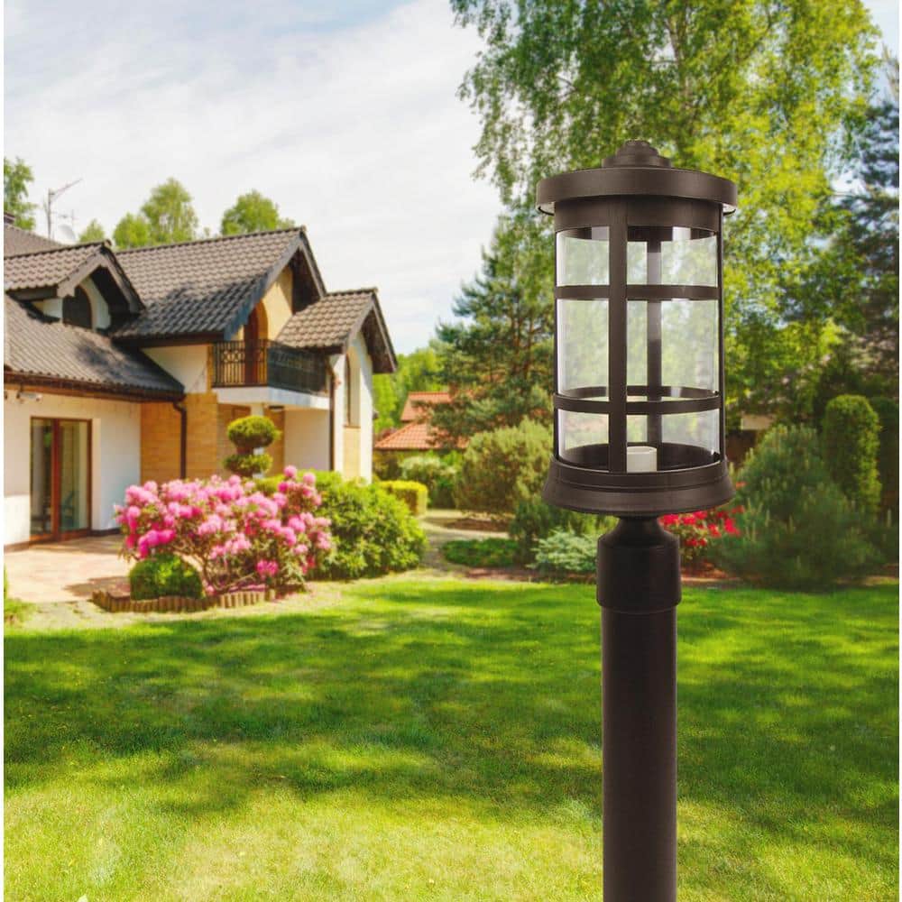Artisan 17'' Bronze Modern LED Outdoor Post Light with Clear Acrylic Lens