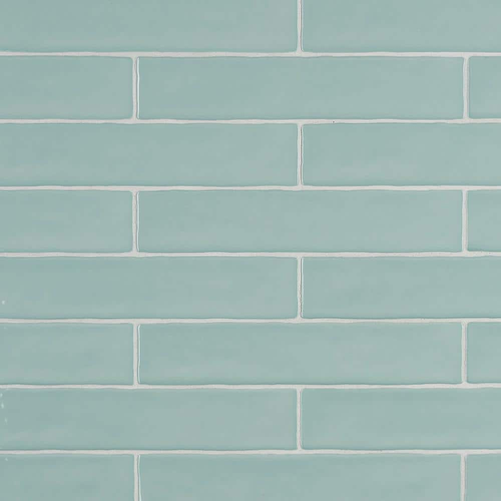 Merola Tile Chester Acqua 2 in. x 9-4/5 in. Ceramic Wall Take Home Tile ...