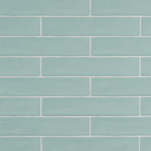 Merola Tile Chester Acqua 2 in. x 9-4/5 in. Ceramic Wall Take Home Tile ...