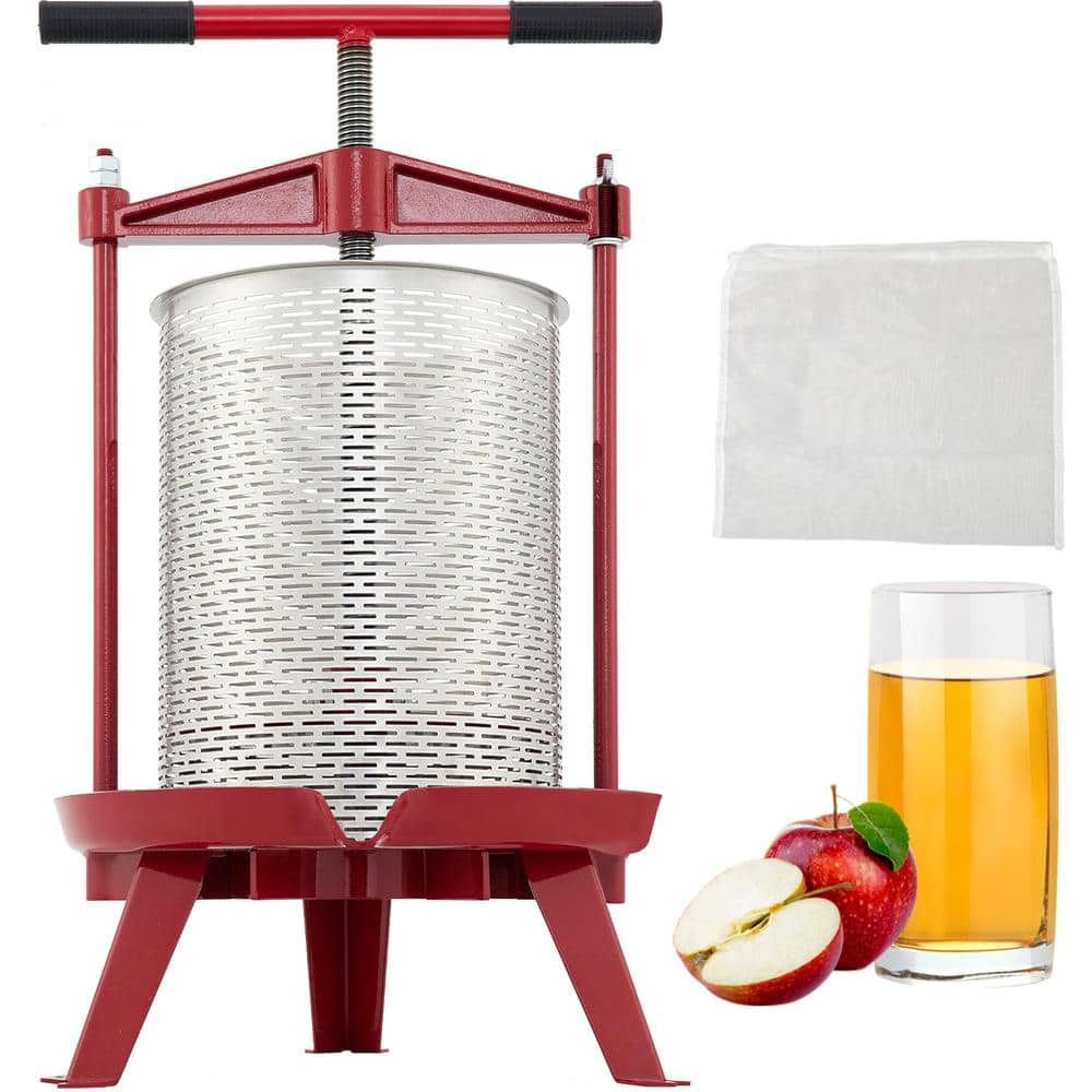 VEVOR Fruit Wine Press 1.3 Gal. Cast Iron Manual Grape Presser with  Stainless Steel Hollow Basket T-Handle 0.1 in. Thick Plate  BXGGJYZJBDD5LTQBZV0 - The Home Depot