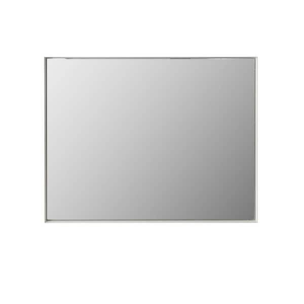 White 30 in. W x 40 in. H LED Rectangle Metal Framed Wall Mirror
